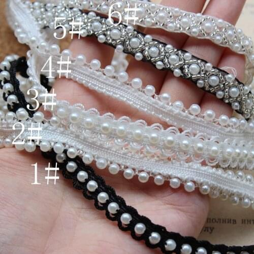 High quality beaded lace small pearl textile lace DIY hair accessories jewelry accessories collar material