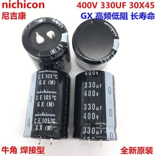 2PCS/10PCS 330uf 400v Nichicon GX 30x45mm 400V330uF Snap-in PSU Capacitor