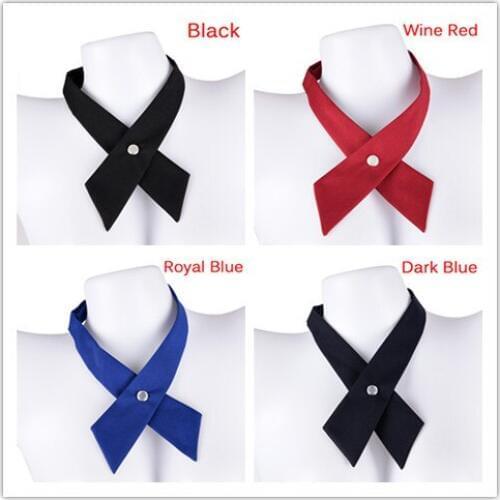 1 Pcs Womens Bow Tie Hotel Clerk Waitress Neck Wear Women Cross Bow Ties Female Girl Student Silk Ties
