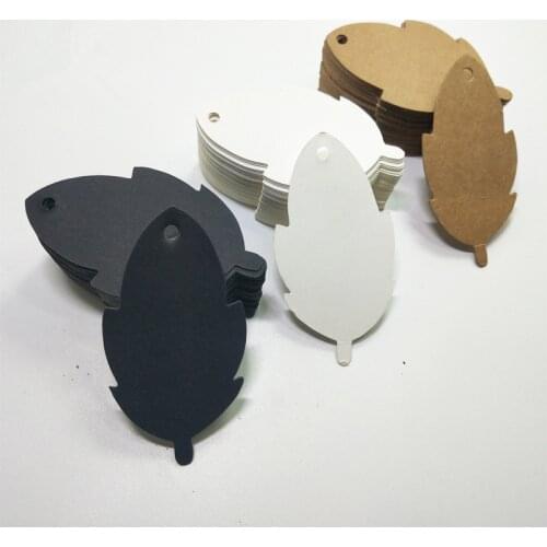 100Pcs Leaf Shaped Kraft Paper Tags Garment Gift Box Hang Tag Luggage Label Blank Wedding Note Scrapbooking DIY Supplies Crafts