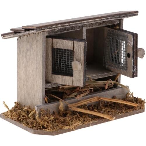 12th Chicken Coop Nest Hen House Garden Miniatures Doll House Decoration