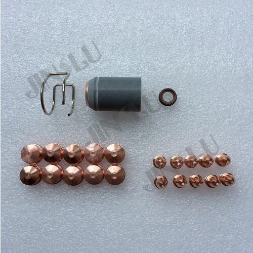 23PCS A141 Trafimet Plasma Torch Consumables Tip PD0101 Electrode PR0101 Swirl Ring PE0101 Nozzle PC0101 Spacer Springs