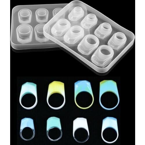 8PC Silicone Ring Mold Handmade Decoration Jewelry Rings Craft Circle Design Resin Casting Mold Making Tools Equipments