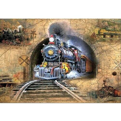 Retro train 5d diy diamond painting full square/round resin pictures of Rhinestones Mosaic wall art Nederlands Decoration CV09