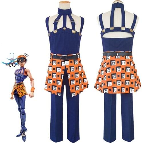 Anime JOJO JoJos Bizarre Adventure Cosplay Costume Ghirga Narancia Uniforms Unisex Halloween Outfit Dress Costumes Cosplay