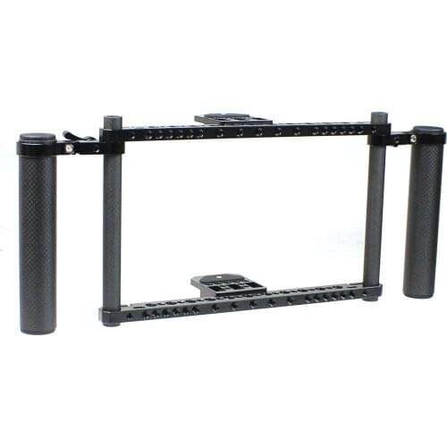 BGNing 7 Inch 7" Monitor Protective Cage with Adjustable Carbon Fiber Dual Handgrip for Atomos Ninja Inferno/Shotgun 7/Ikan HH7