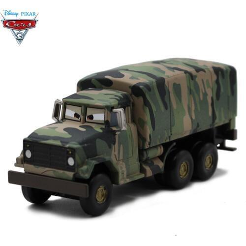 Disney Pixar Car 3 Mc Queen Camouflage Army Truck Alloy Childrens Toy Car Model Pixar Car Action Figures Toys Birthday Gift