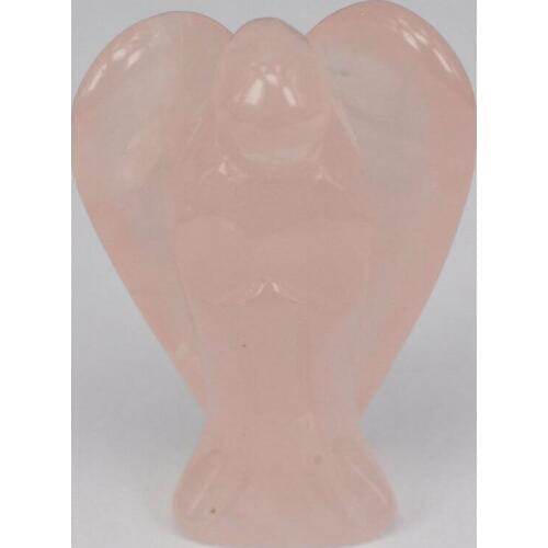 Angel Figurine Miniature Carved Natural Rose Quartz Stone Healing Statue Crystal Home Decoration Accessories 2 Inch