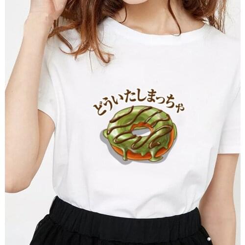 Anime Art Japanese Food Graphic Tees Women T Shirt Aesthetic White Harajuku Kawaii Cute Tshirt Female Mujer Funny T-shirt