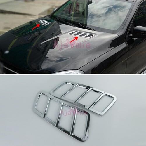 Chrome Car Styling Front Hood Air Vent Outlet Sticker Trim Cover for Mercedes Benz GLE Coupe SUV GL GLS X166 W166 Accessories