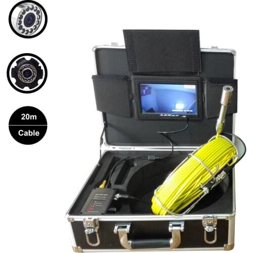 20-50M Fiberglass Cable Sewer Pipe Inspection Camera System With 7Inch Monitor 23mm Endoscope Camera