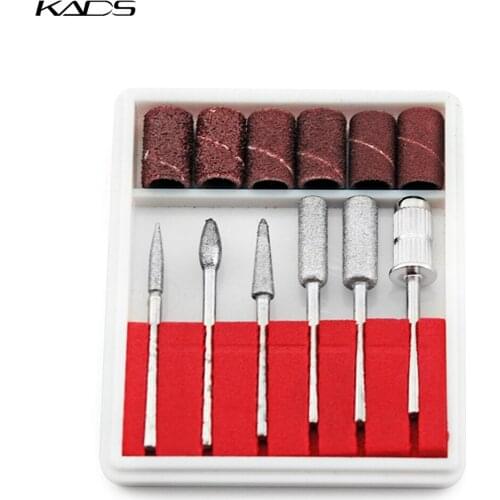 KADS Professional 6pcs Nail Art Drill Kit Bits file For Electric Drills & Filling System for nail drill tool