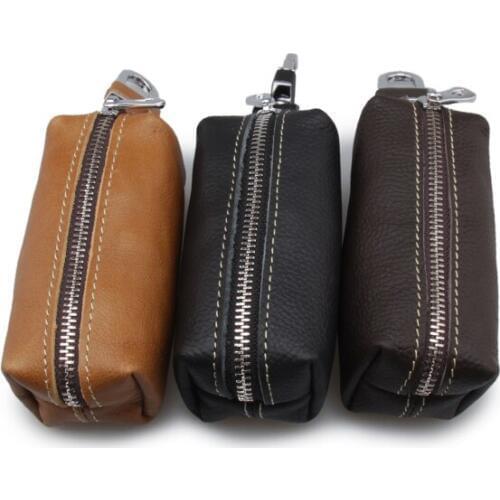 Fashion Genuine Leather Housekeeper Small Key Holder Hasp Mens Key Chain Wallet Keys Holder Portable Organizer (custom available