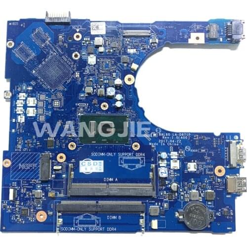 For Dell Inspiron 5566 5468 Laptop Motherboard CN-0DMD9K 0DMD9K DMD9K BAL60 LA-D871P i3-7100u DDR4 100% working