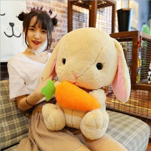Dorimytrader lovely soft cartoon carrot rabbit plush toy stuffed I LOVE YOU bunny doll pillow gift for girls decoration 50cm