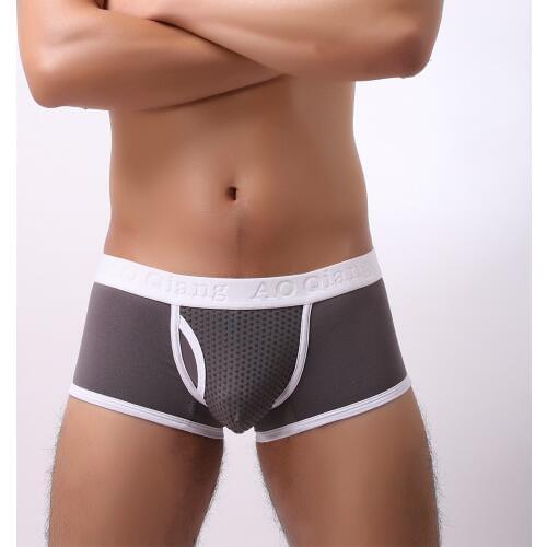 Mens Underwear Boxer Cotton Underpants U Pouch Bag Design Sexy Boxers Breathable Magnet Dot Short Boxers Plus Size Male Panties
