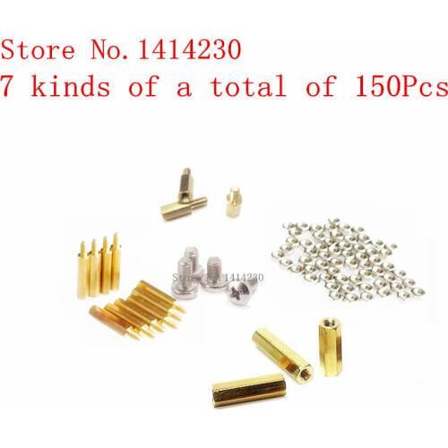 150Pcs copper column kit M3*6+6 M3*10+6 M3*15+6 M3 nut M3*6 screws 6mm/10mm hollow copper column
