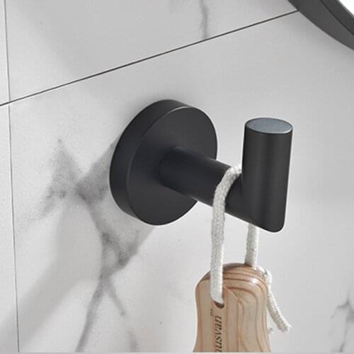 Ginmino Stainless steel wall hooks for kitchen and bathroom storage Housekeeper on wall white accessories towel hooks