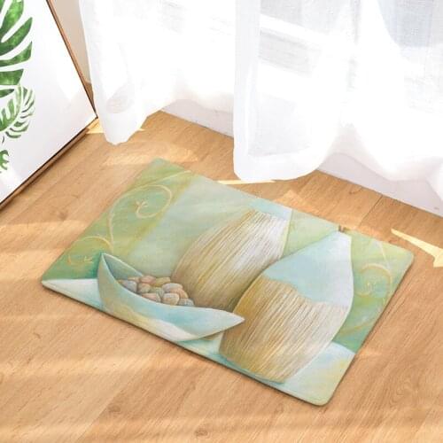 Still Life Vase Watercolor Painting Series Non Slip Shower Mat Bathroom Carpet Home Decoration Floor Mat Kitchen Mat