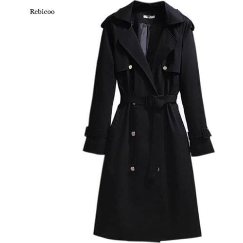 Spring 2021 New Jacket Female Korean Style Suit Collar Mid-Length Jacket Waist Slimming Casual Womens Clothing