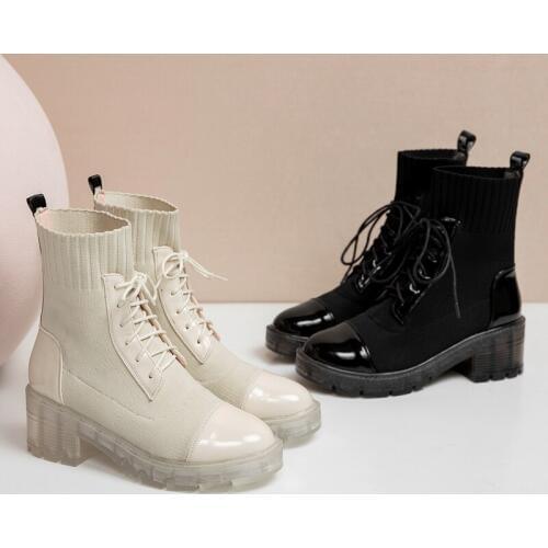 Autumn Women Boots Fashion Transparent sole Ankle Boots Platform High Heels Booties Zipper Winter Ladies Shoes 32-43