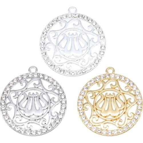 3PCS Islamic Allah Muslim Pendant Necklace Accessories Gold/Silver Color Rhinestone OVAL Religion Muslim Jewelry Bijoux