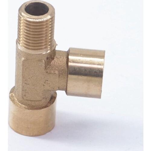 LOT 2 Tee 3 Way Brass Pipe fitting Connector 1/4" BSP Female x 1/4" BSP Female x 1/4" BSP male Thread for water fuel gas