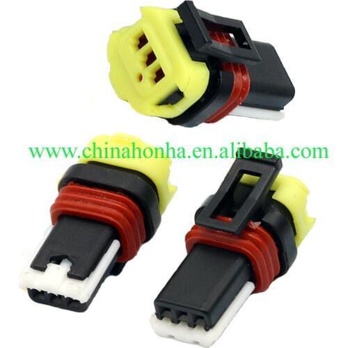 Free shipping 5 pcs 3 pin female electric instrument wiring harness plug connector with terminals 1-936527-2