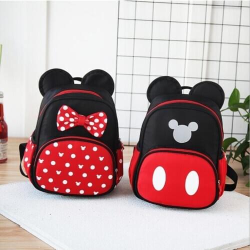 Disney New Kids school bags Kindergarten Children Cartoon Mickey School Bags Minnie Backpack Waterproof Schoolbags Satchel