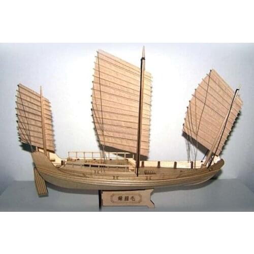 SC 1:148 Laser-cut wooden sail ship model: Ancient Chinese Sailboat Green Eyebrows of Zheng hes armada