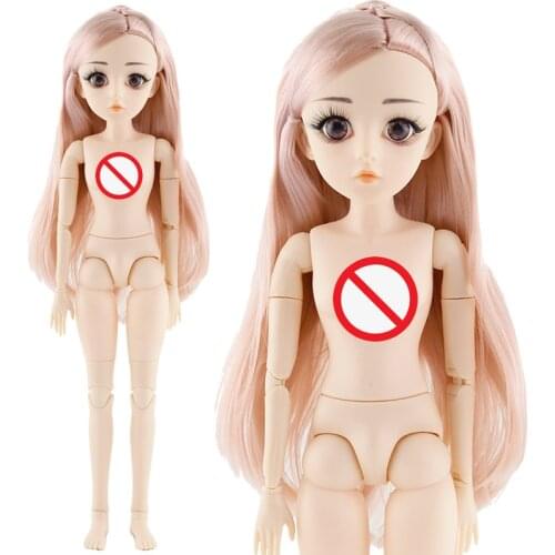 42 Cm Bjd Doll 24 Ball Jointed Doll DIY Naked Body Curly Straight Hair Girls Gift with 3D Eyes Head Dolls Toys for Girls