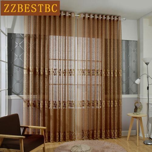 Modern simple lace jacquard Tulle Curtains for Living Room sheer curtains for Bedroom Luxury lace Voile Curtain for kitchen