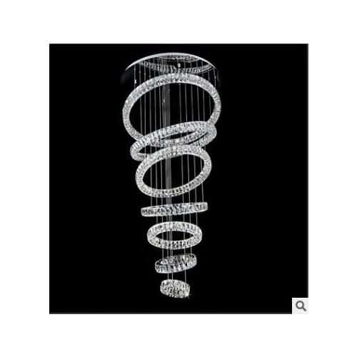 Led stainless steel crystal living room chandelier bedroom restaurant K9 crystal chandelier hotel engineering lamps