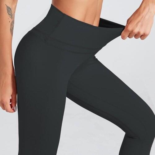 Women Naked-Feels Double-sided Nylon Yoga Pants Push Up Solid Gym Sportswear Super Stretchy Tights High Waist Slim Leggings S-XL