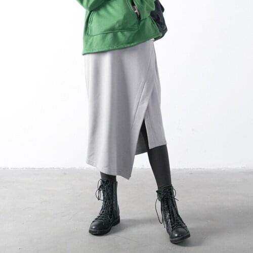 Women Casual Cotton Solid Color Irregular Hem Skirts Ladies Spring 2017 New Patchwork Elastic Waist Skirts Female Retro Skirts