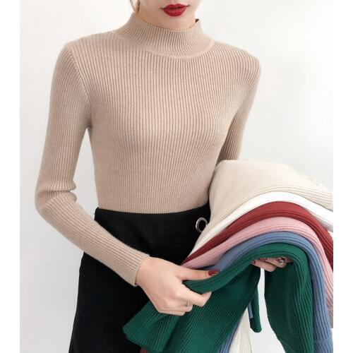 2020 Autumn Winter Turtleneck Sweater Women Thicken Elasticity Sweater Pullover Long sleeve Slim Jumper High Quality Pull Femme