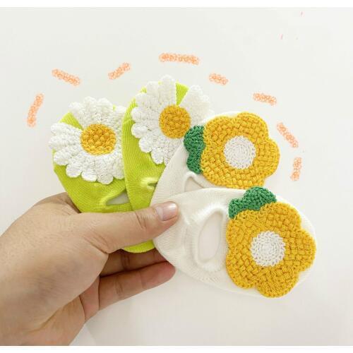 1 Pairs Baby Socks Candy Color Cotton Socks Newborn Non-slip Foor Socks Boat Socks Fowers Daisy Girl Children Socks