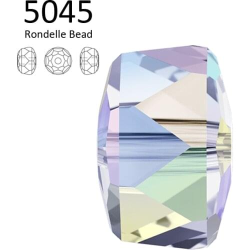 1 piece) 100% Original Crystal From Swarovski 5045 Rondelle Bead Made in Austria Loose Beads Rhinestone for DIY Jewelry Making