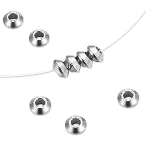 100pcs Stainless Steel Spacer Loose Beads Round Charms DIY For Jewelry Making Necklace Bracelets Accessories Findings