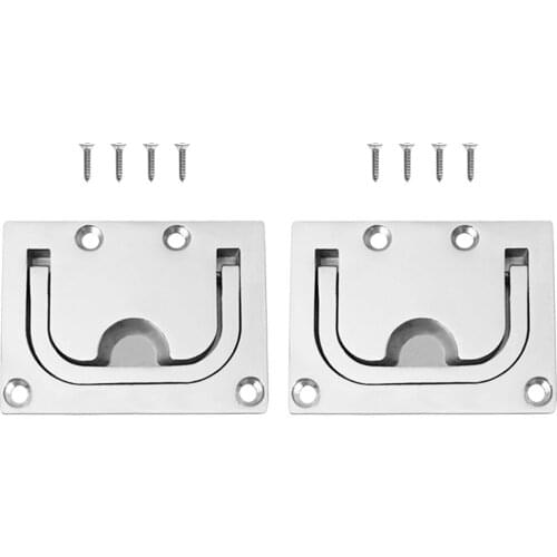 2pcs Marine Stainless Steel Hatch Pull Handle Flush Mount Boat Door Window