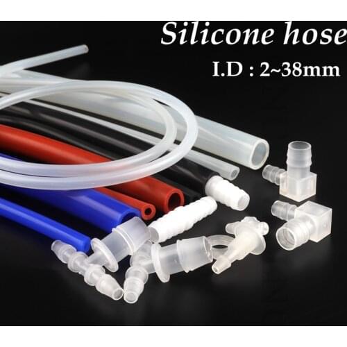 3m I.D 2~38mm Food Grade Transparent Silicone Rubber Hose Silica Gel Hose Heat Resistant Aquarium Flexible Silicone Tube