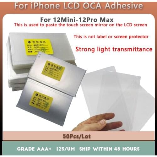 50pcs OCA Optical Clear Adhesive For Apple iphone 12Mini 12 Pro 12Pro MAX OCA Series glue touch screen glass