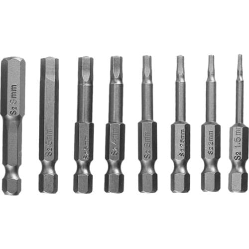 8Pcs Lengthen Hexagonal Bit Combination Alloy Steel Hex Cross, Magnetic Adsorption Screwdriver Bit Set