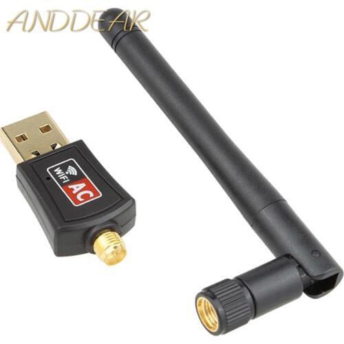 802.11B/G/N/AC Dual Band 600Mbps RTL8811CU Wireless USB WiFi Adapter dongle with 2.4G&5.8G External Wifi Antenna for Android