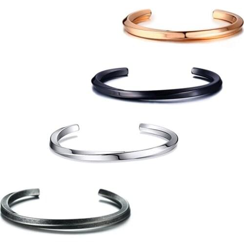 Vintage Stainless Steel Spiral Twisted Open Bangle Womens Cuff Bracelet Bangle Friendship Gift