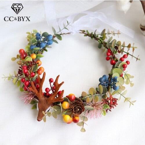 CC Christmas Decorations 100% Handmade Wreath Deer Garland Fashion Jewelry Accessories Instsgram Style Party Jewellery mq073
