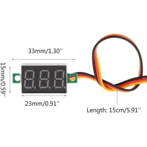 0.36\" DC 0-100V 3 bits 3 wires Digital Voltmeter LED Display Panel Voltage Meter 37MB