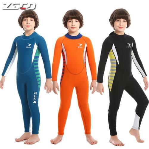 Boys Thermal Wetsuits Full-body Children Anti-UV Keep Warm Diving Suits Surf Swimwear