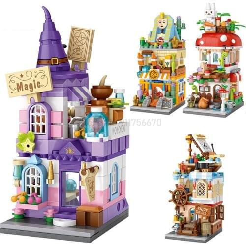 City Mini Street View New Magic Nautical House And Figure Series Model Diy Building Blocks Kids Educational Toys For Girls Gifts