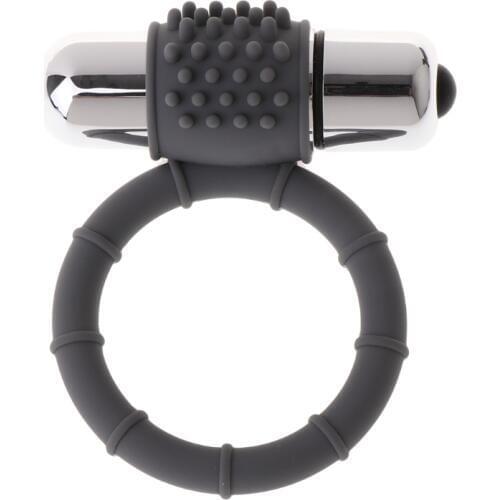 2 Styles Silicone Cock Ring Penis Ring with Bullet Vibrator Vibrating Sex Toy for Male Masturbator Couples Lover